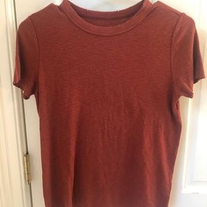 Aerie rust colored short sleeve knit t-shirt